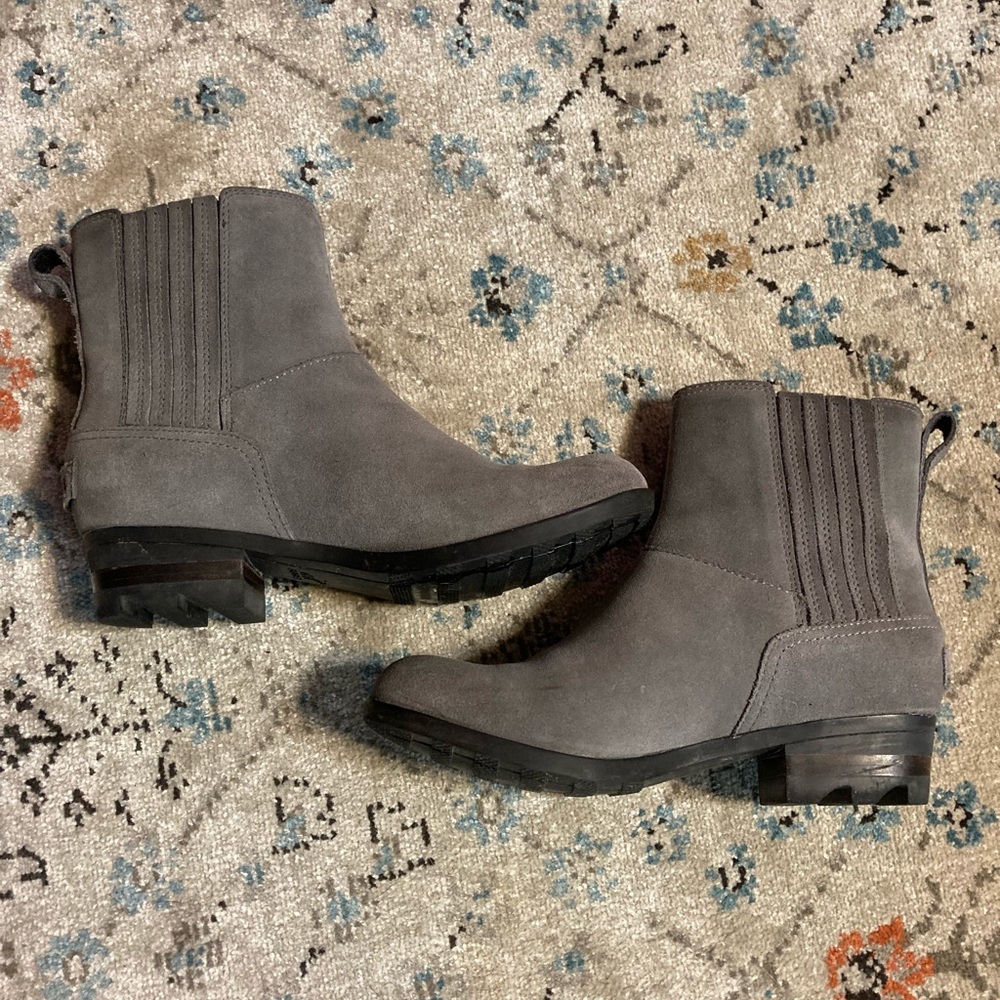 Sorel Lolla Waterproof Heeled Chelsea Boot Quarry
